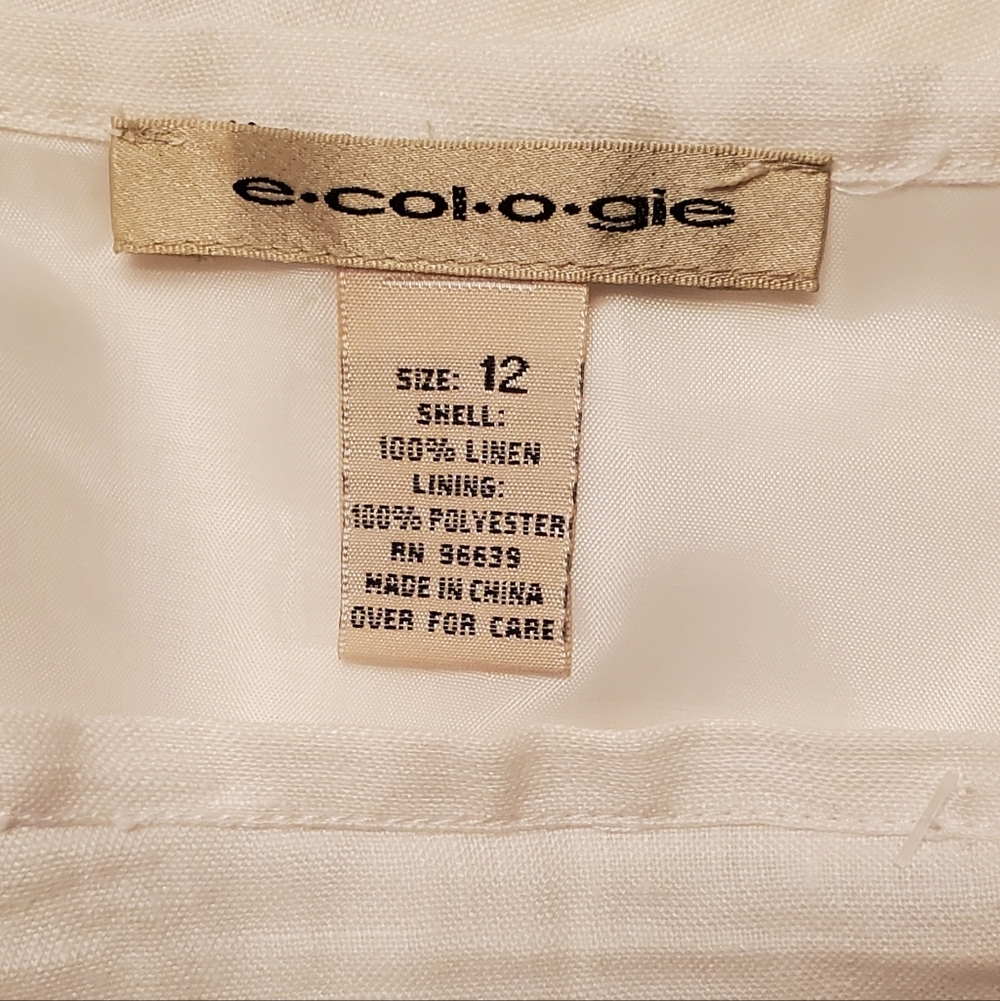 Ecologie Women's White Linen Long Skirt, Sz 12 - Picture 11 of 11